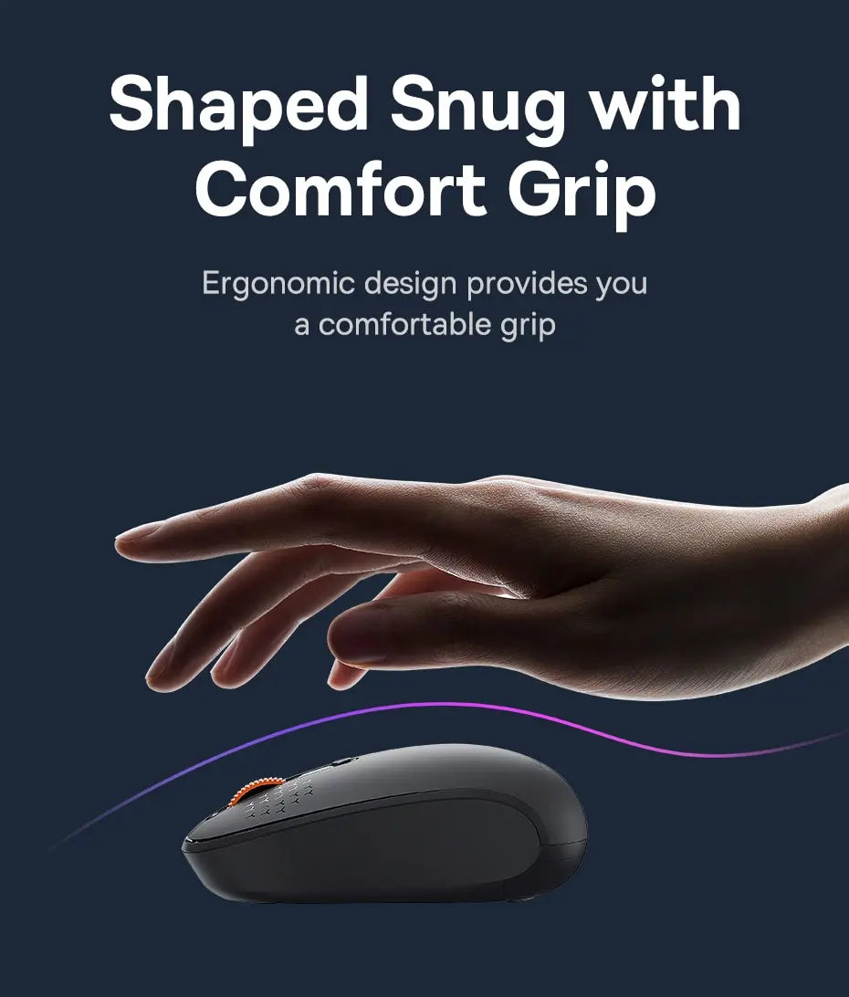 Rato Wireless BASEUS F01B – Bluetooth 5.0, 2.4G Dual Mode, Silencioso, 1600 DPI Rato Wireless BASEUS F01B – Bluetooth 5.0, 2.4G Dual Mode, Silencioso, 1600 DPI